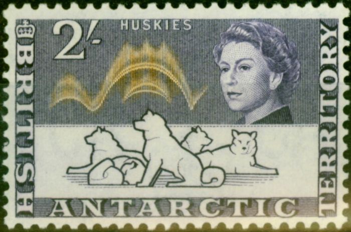 Rare Postage Stamp from B.A.T 1963 2s Deep Violet & Orange-Sepia SG11 V.F Lightly Mtd Mint
