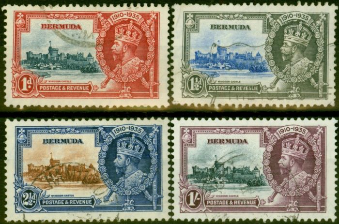 Old Postage Stamp Bermuda 1935 Jubilee Set of 4 SG94-97 Fine Used