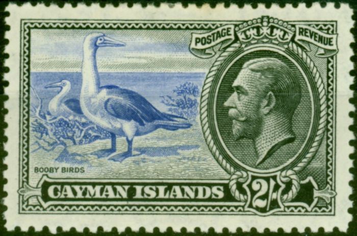 Collectible Postage Stamp from Cayman Islands 1935 2s Ultramarine & Black SG105 Fine Lightly Mounted mint