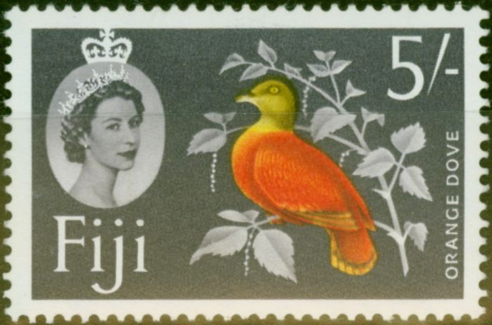 Rare Postage Stamp Fiji 1962 5s Orange Dove SG323 Fine VLMM