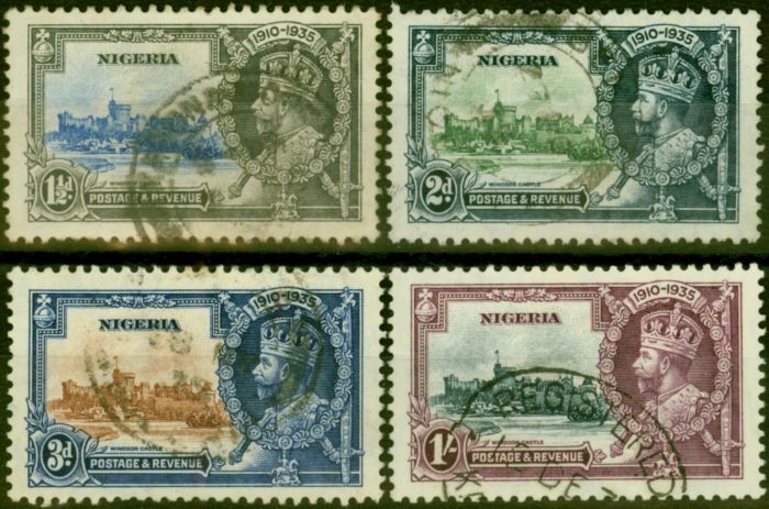 Old Postage Stamp Nigeria 1935 Jubilee Set of 4 SG30-33 Fine Used Stamp