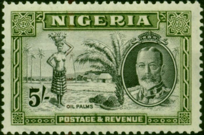 Nigeria 1936 5s Black & Olive-Green SG43 V.F.MNH  King George V (1910-1936), King George VI (1936-1952) Collectible Stamps