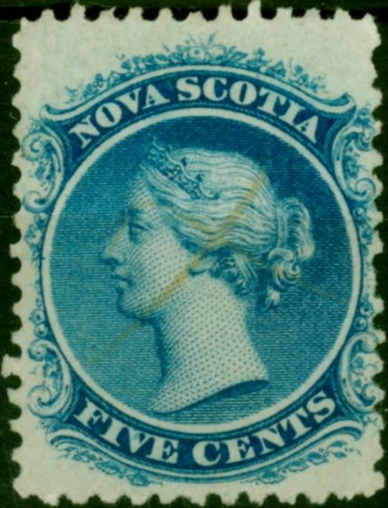 Nova Scotia 1860 5c Blue SG24 Fine Used Reduced Pen Cancel . Queen Victoria (1840-1901) Used Stamps