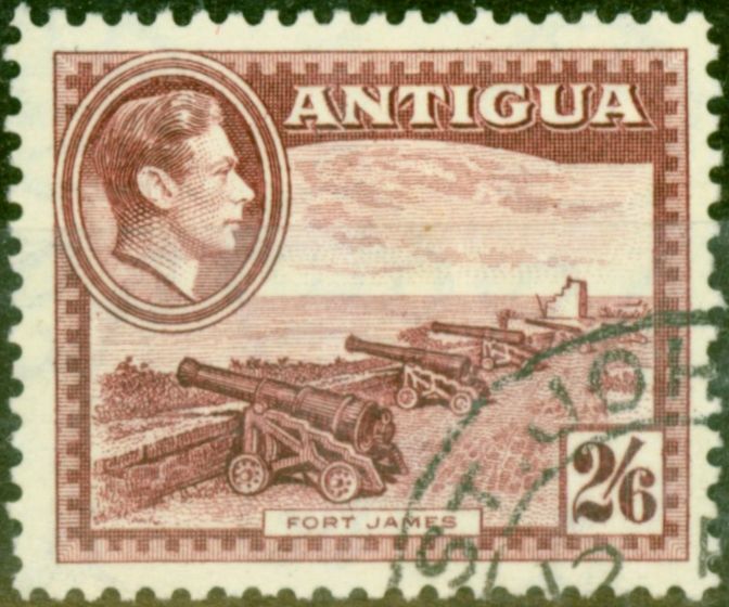 Valuable Postage Stamp from Antigua 1938 2s6d Brown-Purple SG106 Very Fine Used