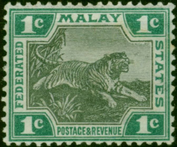 Fed of Malay States 1900 1c Black & Green SG15 Fine MM . Queen Victoria (1840-1901) Mint Stamps