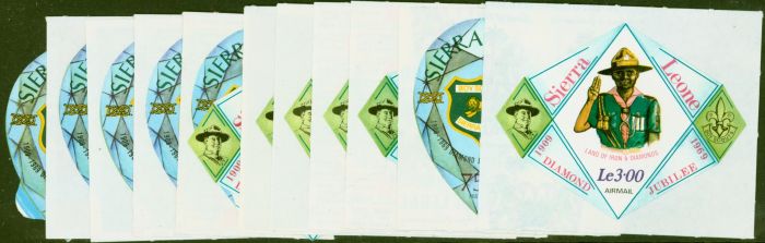 Collectible Postage Stamp from Sierra Leone 1969 Scouts Jubilee set of 11 SG493-504 Fine MNH