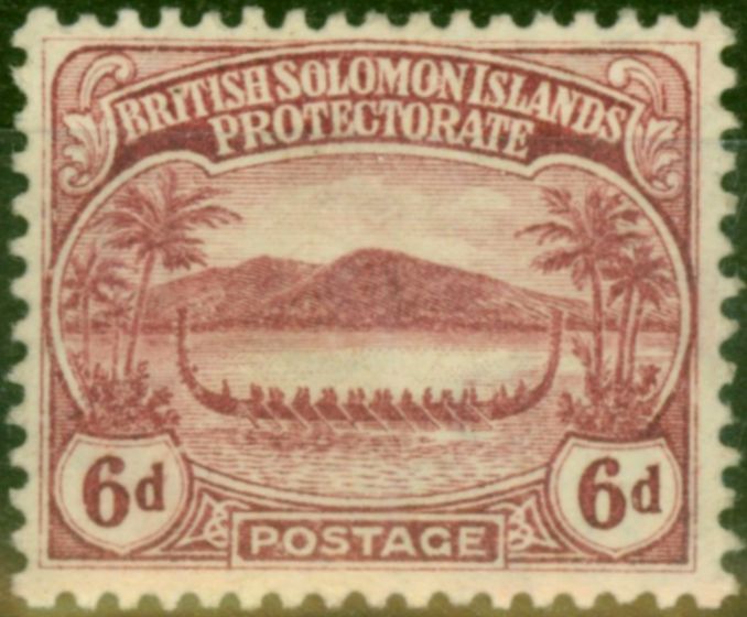 British Solomon Islands 1908 6d Claret SG13 Fine LMM  King Edward VII (1902-1910) Rare Stamps