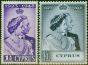 Cyprus 1948 RSW Set of 2 SG166-167 V.F MNH King George VI (1936-1952) Old Royal Silver Wedding Stamp Sets