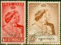 Dominica 1948 RSW Set of 2 SG112-113 V.F.U King George VI (1936-1952) Old Royal Silver Wedding Stamp Sets