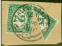 Old Postage Stamp from Egypt 1898 2m Green Bisected on Piece with Normal SGD71a Fine Used (2)