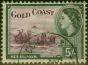 Rare Postage Stamp from Gold Coast 1954 5s Purple & Black SG163 Fine Used