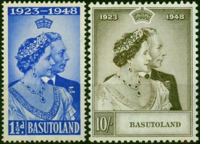 Basutoland 1948 RSW Set of 2 SG36-37 Fine MNH  King George VI (1936-1952) Collectible Royal Silver Wedding Stamp Sets