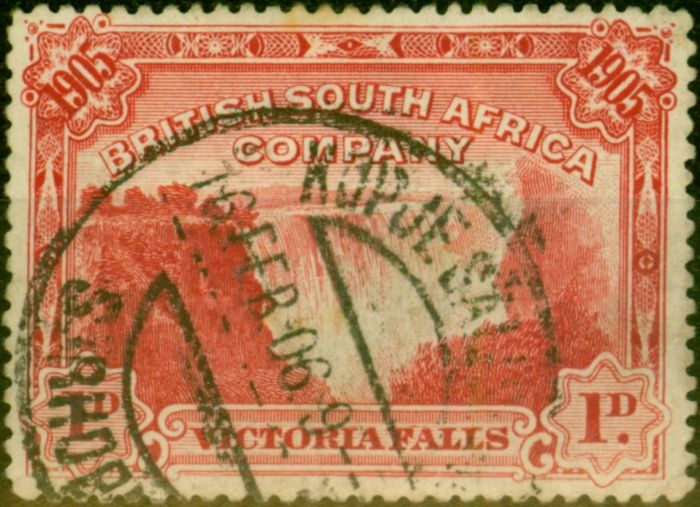 Rare Postage Stamp from Rhodesia 1905 1d Red SG94 Good Used