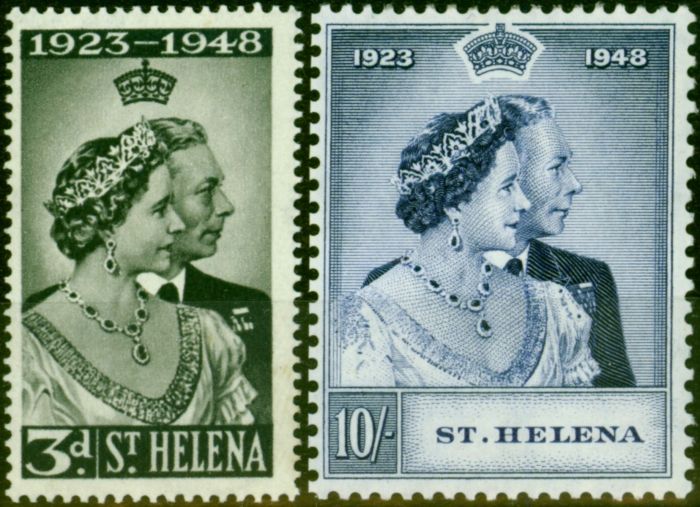 St Helena 1948 RSW Set of 2 SG143-144 Very Fine MNH King George VI (1936-1952) Old Royal Silver Wedding Stamp Sets