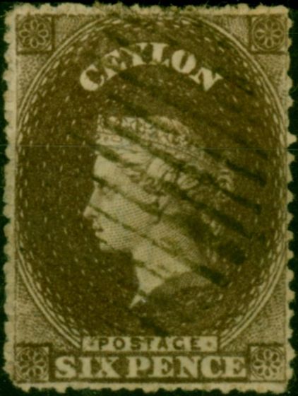 Ceylon 1861 6d Brown SG23 Fine Used  Queen Victoria (1840-1901) Collectible Stamps