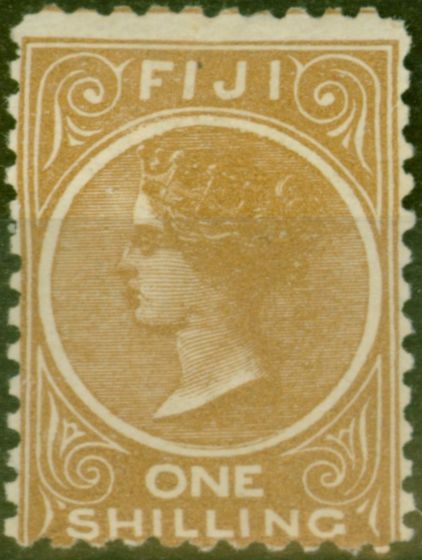 Rare Postage Stamp from Fiji 1897 1s Pale Brown SG66 Fine Mtd Mint