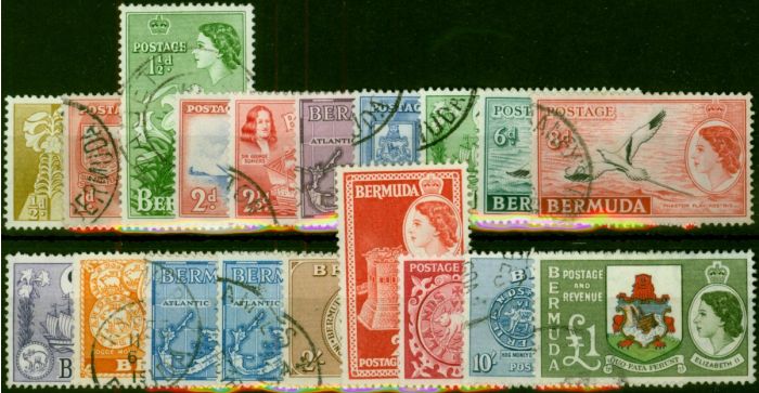 Bermuda 1953-57 Set of 19 SG135-150 V.F.U  Queen Elizabeth II (1952-2022) Rare Stamps