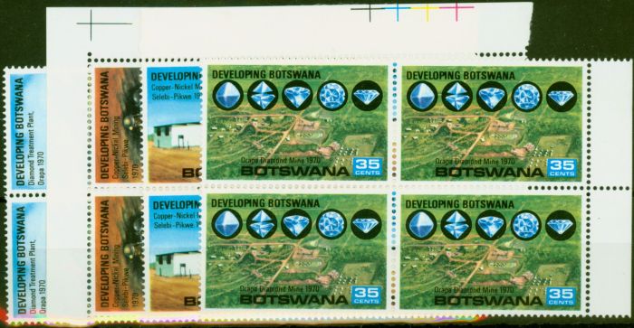 Collectible Postage Stamp Botswana 1970 Developing Set of 4 SG261-264 V.F MNH Blocks of 4