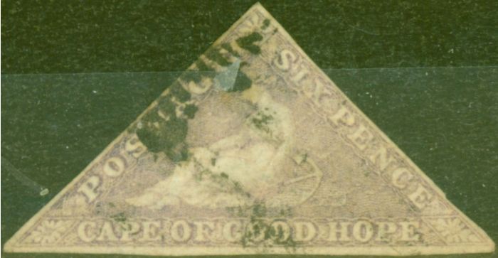 Collectible Postage Stamp from Cape of Good Hope 1858 6d Deep Rose-Lilac SG7b Fine Used