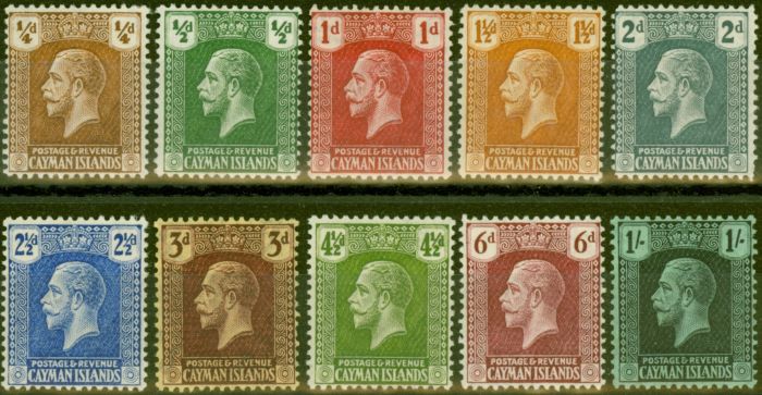 Valuable Postage Stamp from Cayman Islands 1921-25 set of 10 to 1s SG69-79 Fine Lightly Mtd Mint
