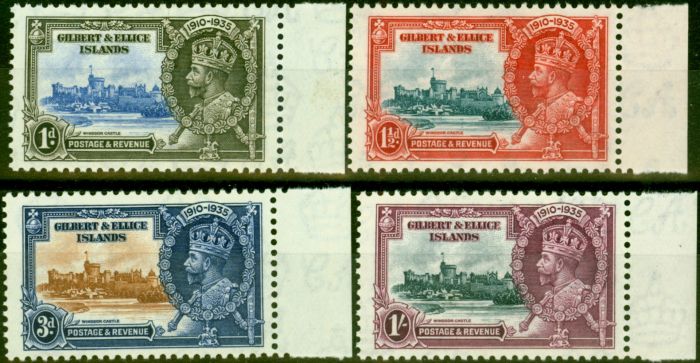 Old Postage Stamp from Gilbert & Ellice Islands 1935 Jubilee Set of 4 SG36-39 Fine Lightly Mtd Mint (2)
