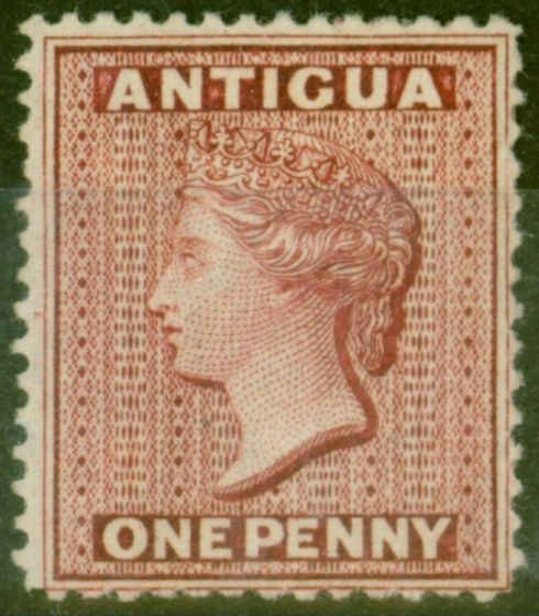 Rare Postage Stamp from Antigua 1876 1d Lake SG16 P.14 Wmk CC Fine & Fresh Lightly Mtd Mint