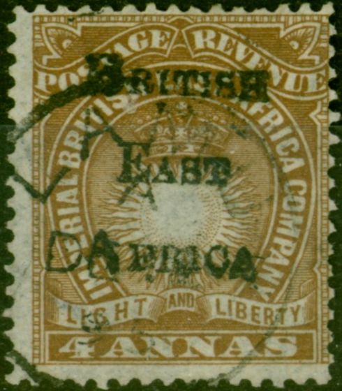 Collectible Postage Stamp B.E.A KUT 1895 4a Yellow-Brown SG38 Fine Used