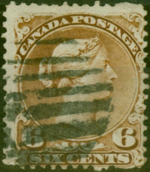 Valuable Postage Stamp Canada 1870 6c Yellow-Brown SG59b Used Fine