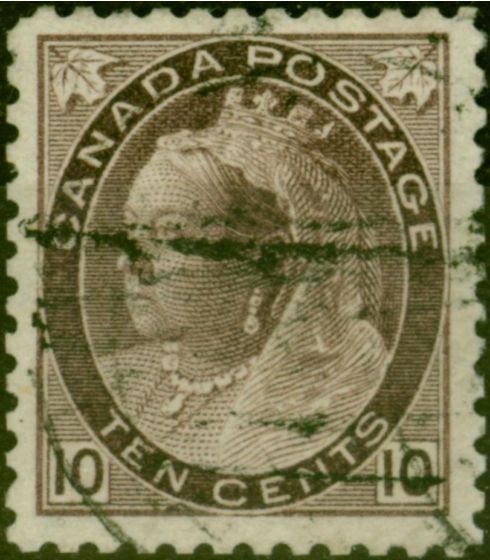 Collectible Postage Stamp from Canada 1898 10c Deep Brownish Purple SG164 Good Used