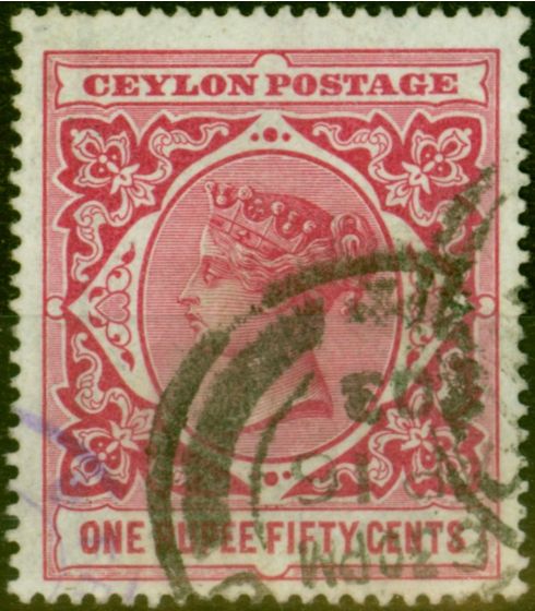 Valuable Postage Stamp from Ceylon 1899 1R50 Rose SG263 Fine Used