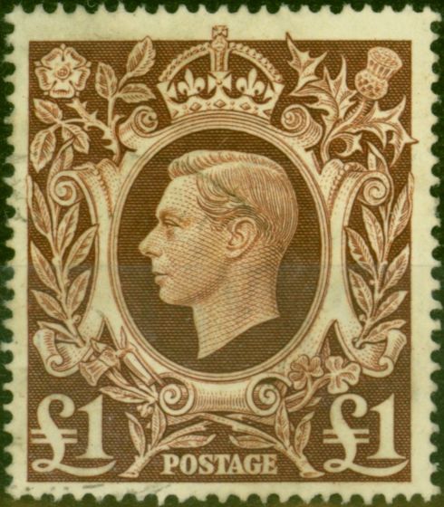 Valuable Postage Stamp GB 1948 £1 Brown SG478c Fine Used