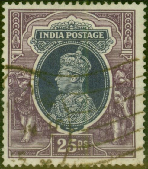 India 1937 25R Slate-Violet & Purple SG264 Good Used  King George VI (1936-1952) Valuable Stamps