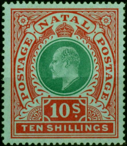 Natal 1908 10s Green & Red-Green SG170 V.F & Fresh LMM  King Edward VII (1902-1910) Old Stamps