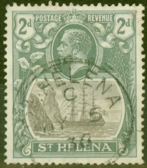 Collectible Postage Stamp from St Helena 1923 2d Grey & Slate SG110a Broken Mainmast V.F.U