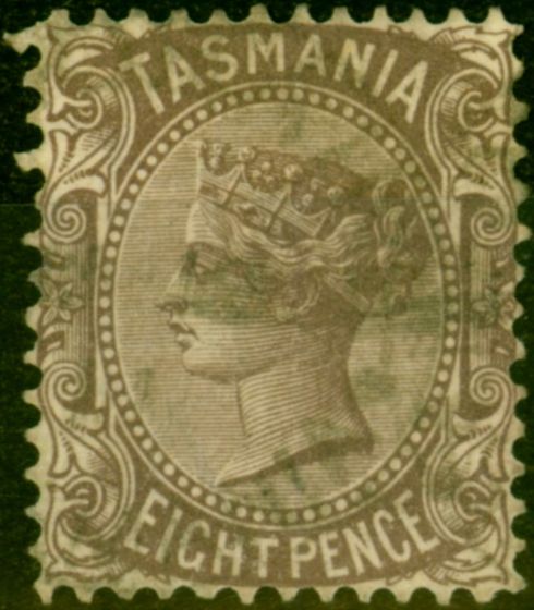 Valuable Postage Stamp from Tasmania 1907 8d Purple & Brown SG255 Fine Used