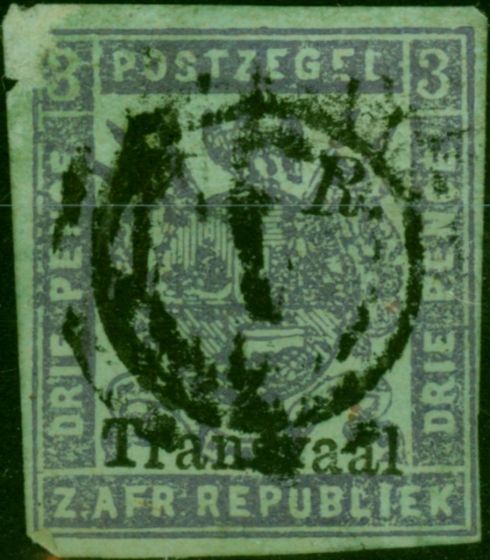 Valuable Postage Stamp Transvaal 1879 3d Mauve-Green SG119e Type 7 Ave Used (3)
