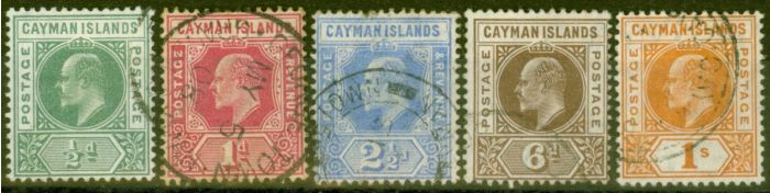 Valuable Postage Stamp from Cayman Islands 1905 set of 5 SG8-12 Fine Used