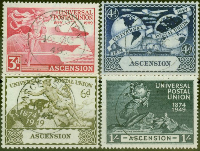 Ascension 1949 UPU set of 4 SG52-55 V.F.U  King George VI (1936-1952) Old Universal Postal Union Stamp Sets