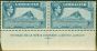 Old Postage Stamp from Gibraltar 1938 3d Light Blue SG125 P.13.5 MNH Imprint Pair