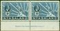 Collectible Postage Stamp Nyasaland 1934 3d Blue SG118 V.F MNH Imprint Pair