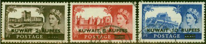 Old Postage Stamp Kuwait 1955 Set of 3 SG107-109 Fine Used Stamp