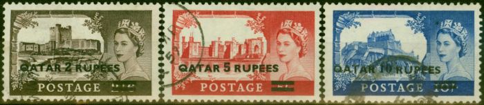 Old Postage Stamp Qatar 1957 Set of 3 SG13-15 Fine Used