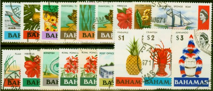 Collectible Postage Stamp from Bahamas 1971 Set of 18 SG359-374 Fine Used