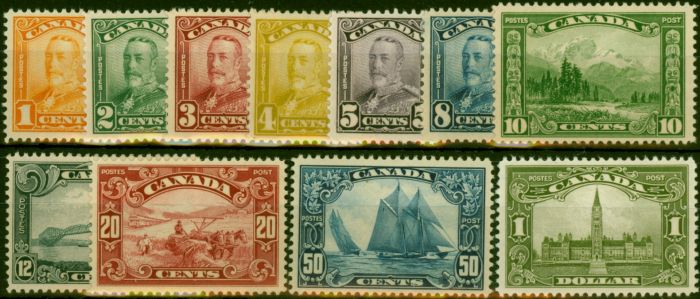 Collectible Postage Stamp Canada 1928-29 Set of 11 SG275-285 Fine & Fresh LMM
