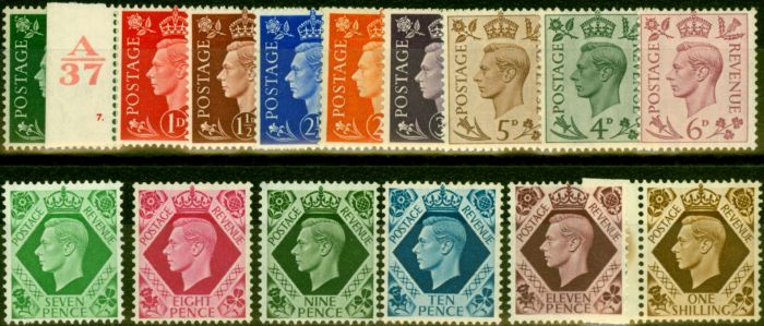 Rare Postage Stamp from GB 1937 Set of 15 SG462-475 Fine MNH