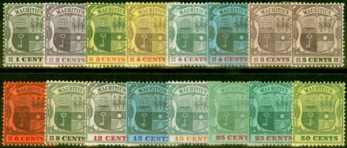 Rare Postage Stamp from Mauritius 1900-05 Set of 16 to 50c SG138-152 Good to Fine Mtd Mint