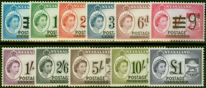Collectible Postage Stamp Nyasaland 1963 Set of 11 SG188-198 Fine MNH