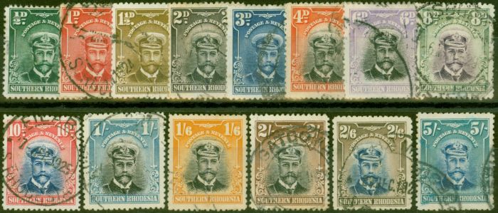 Old Postage Stamp from Southern Rhodesia 1924 set of 14 SG1-14 Fine Used