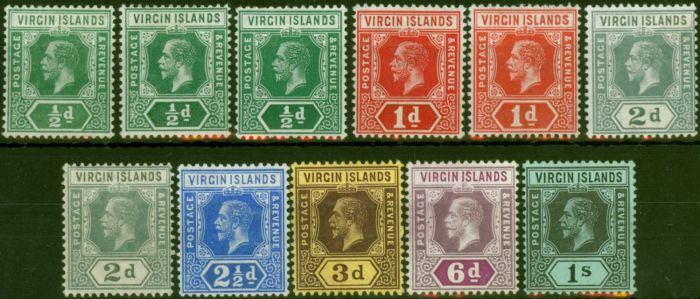 Virgin Islands 1913-19 Extended Set of 11 to 1s SG69-75 Fine MM King George V (1910-1936) Rare Stamps