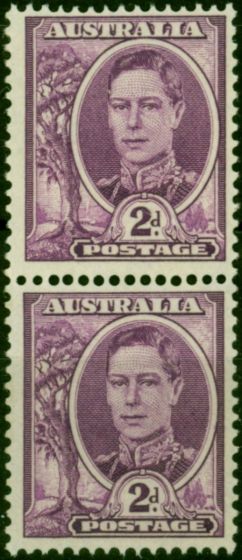 Australia 1948 2d Bright Purple SG230aa Coil Paper V.F MNH . King George VI (1936-1952) Mint Stamps